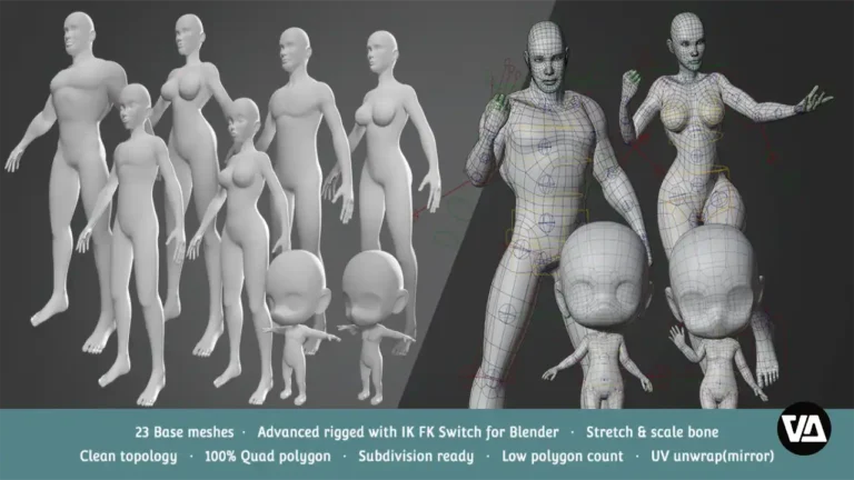 Base Meshes Character Starter Kit + Rig